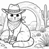 Aperçu - Matériel pour travaux manuels / dessin - Chats cow-boys coloriages (50 modèles à colorier) - Page 2