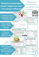 Vorschau - Stationenlernen - Research & presentation project: People who made / are making a difference - Deckblatt