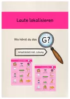 Vorschau - Arbeitsblätter - Laute lokalisieren: Wo hörst du das G/g? - Deckblatt