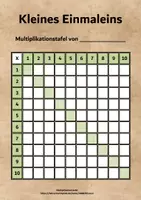 Vorschau - Arbeitsblätter - Kleines Einmaleins - Einmaleinstabelle - Einmaleins - Seite 1