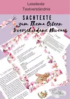 Vorschau - Arbeitsblätter - Lesetexte Ostern 3 verschiedene Niveaus und zusätzlicher Sachtext - Deckblatt