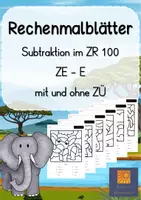 Vorschau - Arbeitsblätter - Rechenmalblätter ZR 100 Subtraktion mit und ohne ZÜ ZE-E - Deckblatt