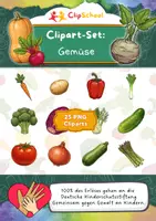 Vorschau - selbst erstellte Cliparts/Grafiken - Cliparts-Set "Gemüse" - Bunte Gemüse Cliparts für den Unterricht - Deckblatt