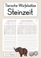Vorschau - Arbeitsblätter - Tierische Würfelsätze: Steinzeit (2./3. Klasse) - Deckblatt