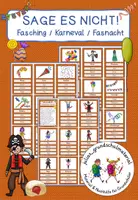 Vorschau - Stationenlernen - "Sage es nicht!" - Spiel - Fasching / Dekoartikel / Faschingssüßigkeiten - Deckblatt