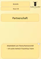 Vorschau - Arbeitsblätter - Arbeitsblatt zum Thema Partnerschaft - Deckblatt
