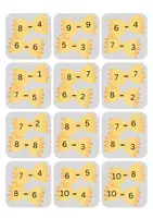 Vorschau - Fördermaterial/Inklusion - Minus Rechnen (Subtraktion) - 3 Niveaus - (von 0 bis 20) - Seite 1