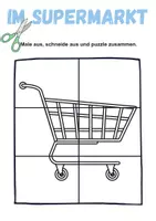 Vorschau - Mal- und Bastelvorlagen - Ausschneiden und kleben im Supermarkt - Wortschatz basteln Feinmotorik (Grundschule) - Seite 2
