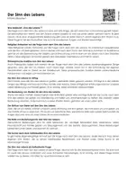 Vorschau - Arbeitsblätter - Der Sinn des Lebens (Infotext und Übungen) - Deckblatt
