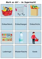 Vorschau - Mal- und Bastelvorlagen - Merk es dir im Supermarkt (Bild-Wort) - DaZ/DaF, Deutsch (Klasse 1 bis 4) - Seite 1