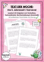 Vorschau - Arbeitsblätter - Text der Woche: Karneval - Deckblatt