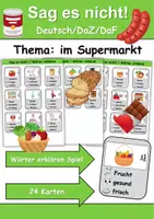 Vorschau - Mal- und Bastelvorlagen - Sag es nicht im Supermarkt - DaZ/DaF, Deutsch (Spiel) - Deckblatt