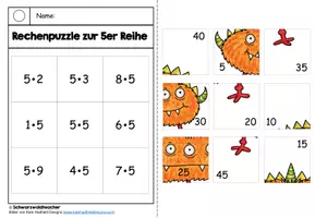 Vorschau - Arbeitsblätter - Rechenpuzzles zum Einmaleins - Seite 1