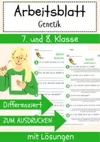 Vorschau - Arbeitsblätter - Genetik Arbeitsblatt (2) 7. & 8. Klasse DNA AB mit Lösungen - Deckblatt