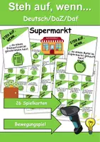 Vorschau - Spiele - Steh auf, wenn... im Supermarkt - DaZ/DaF, Deutsch (Bewegungsspiel) - Deckblatt