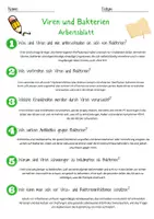 Vorschau - Arbeitsblätter - Viren und Bakterien Arbeitsblatt (1) 7. & 8. Klasse Mikroorganismen AB mit Lösungen - Seite 2