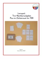 Vorschau - Spiele - Lernspiel:Trio-Nachbaraufgaben-Plus im Zhalenraum bis 100 - Deckblatt