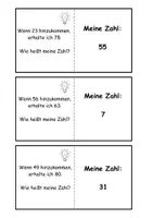 Vorschau - Aufgabenkarten - Zahlenrätsel Teil 2, für Mathematik Klasse 2 - Seite 3
