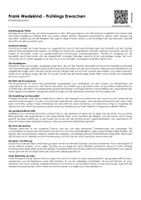 Vorschau - Arbeitsblätter - Frank Wedekind - Frühlings Erwachen (Infotext und Übungen) - Deckblatt