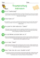 Vorschau - Arbeitsblätter - Traumforschung Arbeitsblatt 7. & 8. Klasse Schlafphasen AB mit Lösungen - Seite 2
