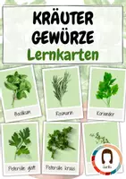 Vorschau - Präsentationen/Tafelbilder - Kräuter und Gewürze - Flashkarten / Lernkarten / Montessori - Deckblatt