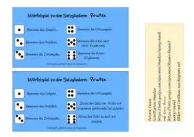 Vorschau - Spiele - Würfelspiel Satzglieder - Piraten Teil 2 - Seite 1