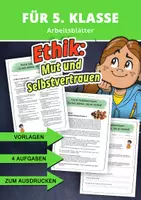Vorschau - Arbeitsblätter - Ethik 5. Klasse – Arbeitsblätter zu Mut, Selbstvertrauen & Persönlichkeitsentwicklung - Deckblatt