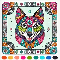 Aperçu - Matériel pour travaux manuels / dessin - Chiens Mandalas coloriages (50 modèles à colorier) - Page de couverture