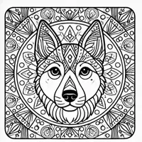Aperçu - Matériel pour travaux manuels / dessin - Chiens Mandalas coloriages (50 modèles à colorier) - Page 1