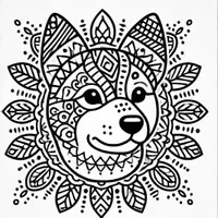 Aperçu - Matériel pour travaux manuels / dessin - Chiens Mandalas coloriages (50 modèles à colorier) - Page 2