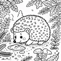 Aperçu - Matériel pour travaux manuels / dessin - Hérissons coloriages (50 modèles à colorier) - Page 1