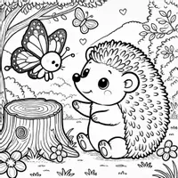 Aperçu - Matériel pour travaux manuels / dessin - Hérissons coloriages (50 modèles à colorier) - Page 3