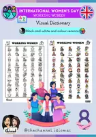 Vista previa - Refuerzo / NEE / Materiales de apoyo - WORKING WOMEN – 50 JOBS: Visual Dictionary (Colour & B&W) - Portada