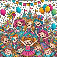 Aperçu - Matériel pour travaux manuels / dessin - Carnaval coloriages (50 modèles à colorier) - Page de couverture