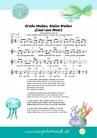 Vorschau - Arbeitsblätter - MUSIKPAKET mit Noten & MP3s - Große Wellen, kleine Wellen (Lied vom Meer) - SOMMER MEER MEERESTIERE - Seite 1