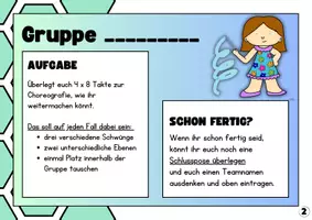 Vorschau - Stationenlernen - Stationskarten Aufgaben Sport Bändertanz - Seite 1