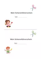 Vorschau - Arbeitsblätter - Scherenführerschein inkl. Schneideübungen und Zertifikat - Seite 1