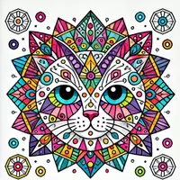 Aperçu - Matériel pour travaux manuels / dessin - Chats Mandalas coloriages (50 modèles à colorier) - Page de couverture