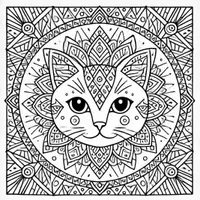 Aperçu - Matériel pour travaux manuels / dessin - Chats Mandalas coloriages (50 modèles à colorier) - Page 2