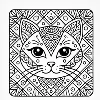 Aperçu - Matériel pour travaux manuels / dessin - Chats Mandalas coloriages (50 modèles à colorier) - Page 3