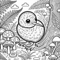 Aperçu - Matériel pour travaux manuels / dessin - Kiwis coloriages (50 modèles à colorier) - Page 1