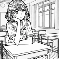 Aperçu - Matériel pour travaux manuels / dessin - Manga coloriages (50 modèles créatifs du quotidien) - Page 1