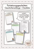 Vorschau - Arbeitsblätter - Fortsetzungsgeschichten (Geschichtenanfänge + Checklisten) - Deckblatt