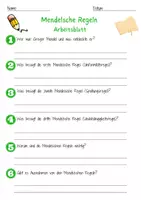 Vorschau - Arbeitsblätter - Mendelsche Regeln Arbeitsblatt 7. & 8. Klasse Vererbungslehre AB mit Lösungen - Seite 1