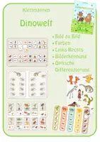 Vorschau - Stationenlernen - Klettmappen: Dinowelt (Farben/visuelle Wahrnehmung/Links-Rechts) - Deckblatt
