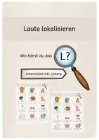 Vorschau - Arbeitsblätter - Laute lokalisieren: Wo hörst du das L/l? - Deckblatt