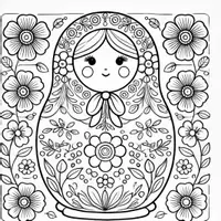 Aperçu - Matériel pour travaux manuels / dessin - Matriochkas coloriages (50 modèles à colorier) - Page 2