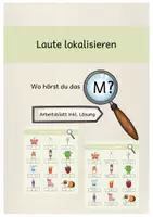 Vorschau - Arbeitsblätter - Laute lokalisieren: Wo hörst du das M/m? - Deckblatt