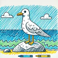 Aperçu - Matériel pour travaux manuels / dessin - Mouettes coloriages (50 modèles à colorier) - Page de couverture