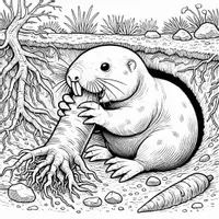 Aperçu - Matériel pour travaux manuels / dessin - Rat-taupe nu coloriages (50 modèles à colorier) - Page 3